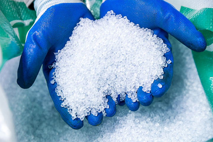 holding raw material in hands